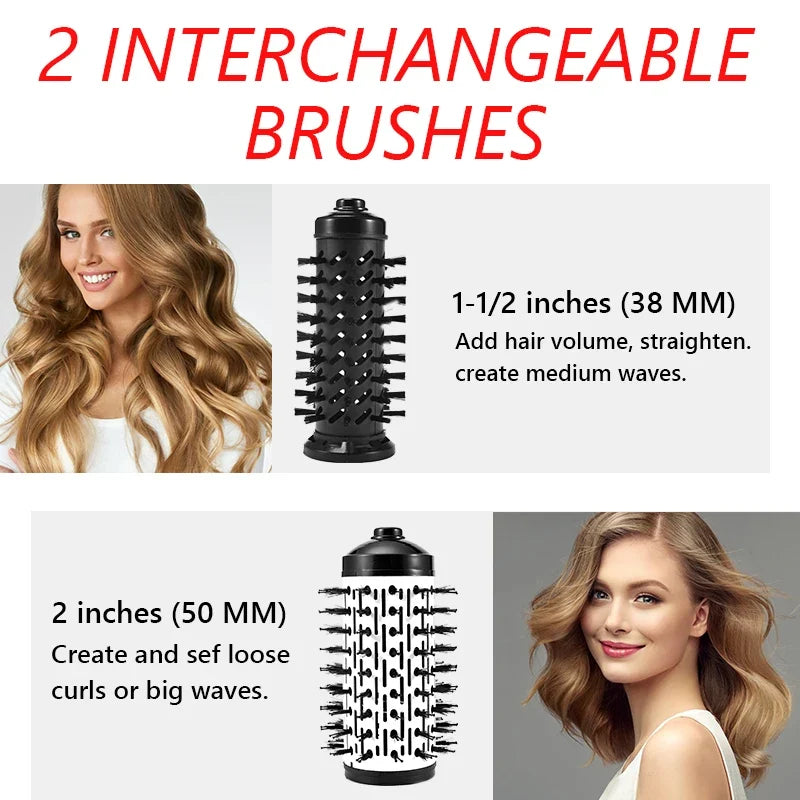 3-in-1 Hot Air Brush Hair Curler & Blow Dryer Styling Wand
