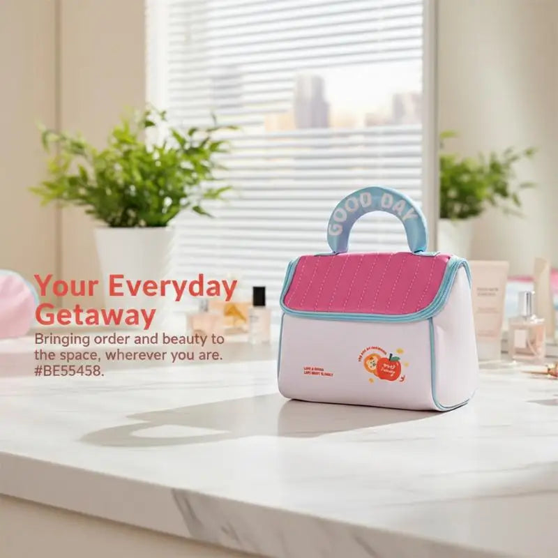 Cute Cartoon Hut Cosmetic Bag – Large Travel Makeup Organizer
