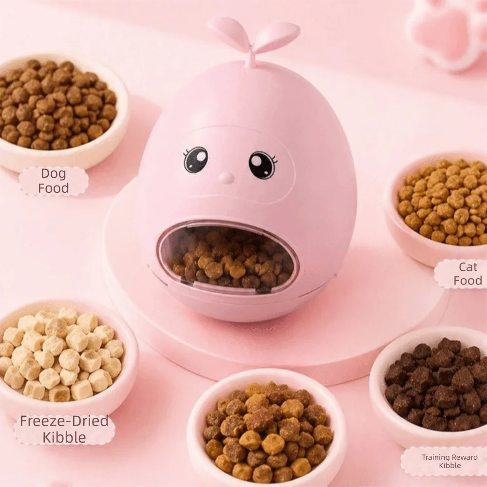 Cartoon Cat Treat Dispensing Toy – Interactive Puzzle Feeder