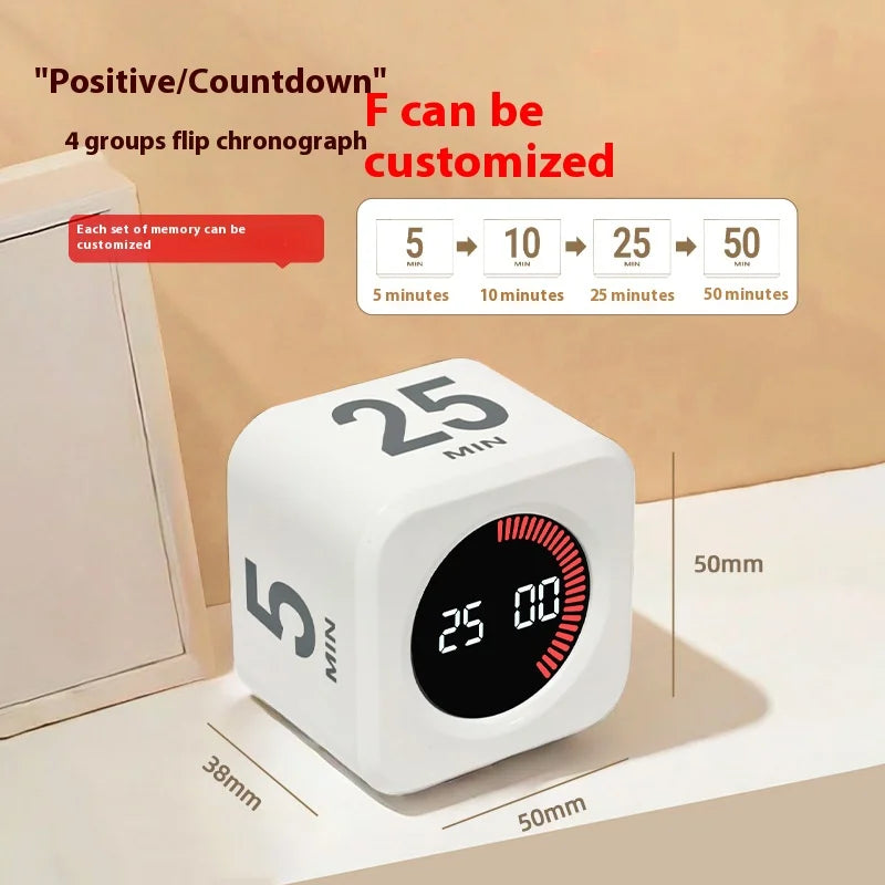 Gravity Sensing Flip Cube Visual Timer – Mini Time Manager