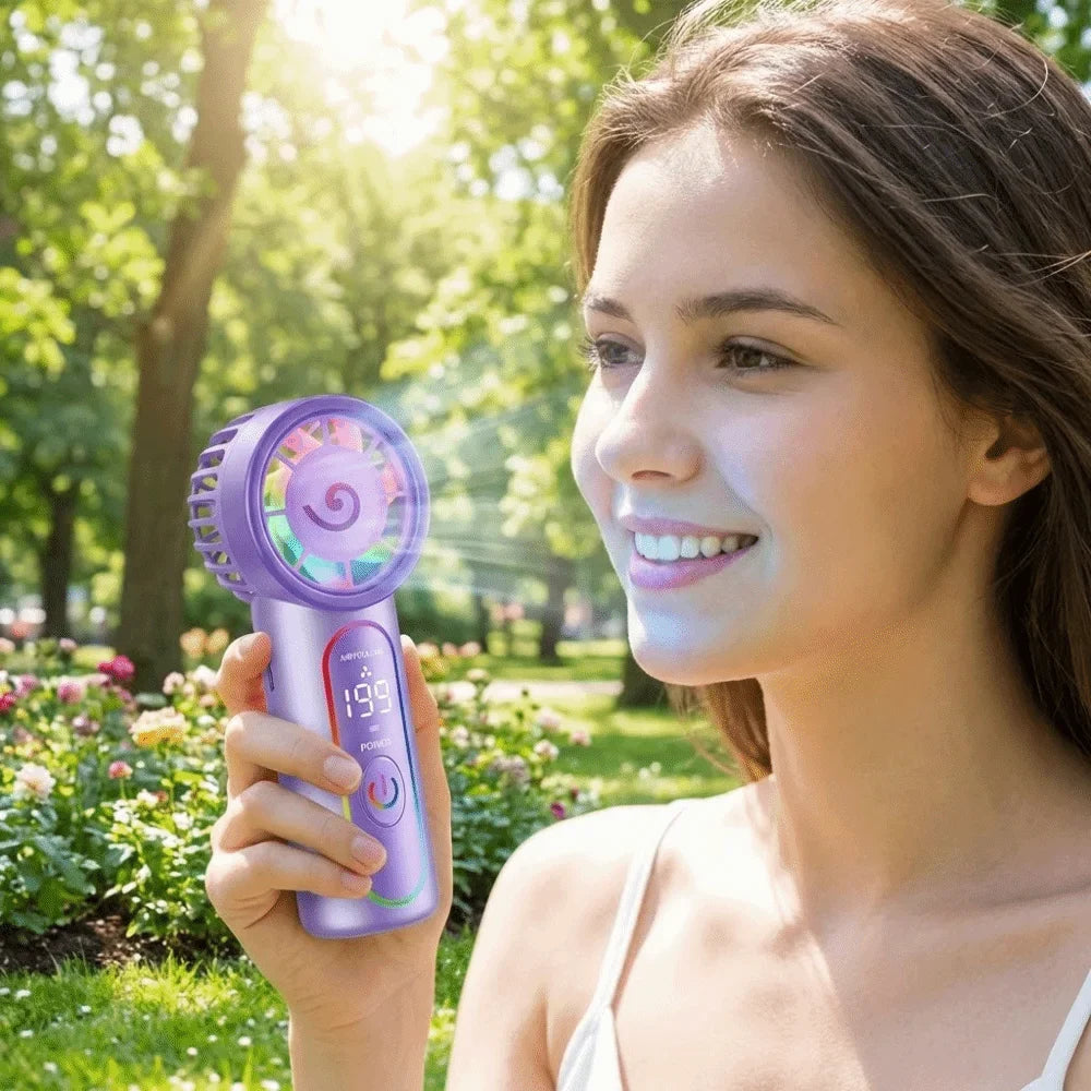 Mini Turbo Handheld Fan – USB Rechargeable Portable Fan