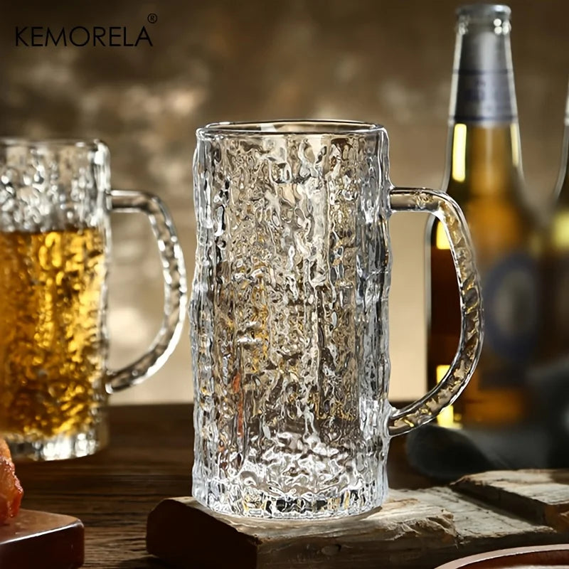 KEMORELA 400ml Frosted Glacier Pint Beer Mugs | Bar Grade Glass
