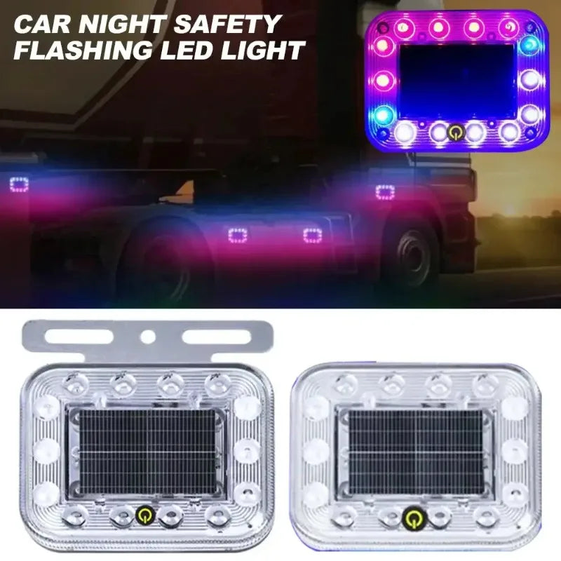 Solar LED Emergency Strobe Warning Light | Magnetic USB Charge