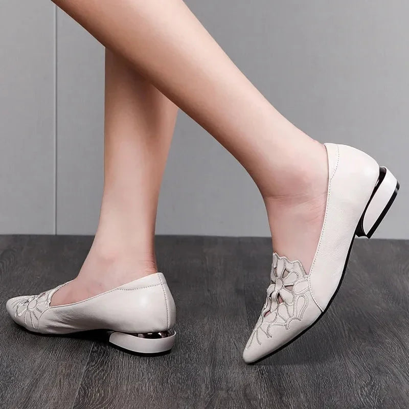 Women's Mary Jane Flats – Pointed Toe Slip-On Office Shoes
