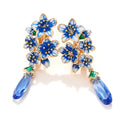 Huitan Blue Morning Glory Drop Earrings – Gold Floral Jewelry