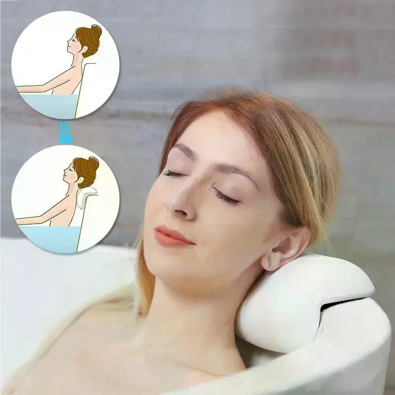 BPA-Free Bathtub Headrest Pillow | Waterproof Suction Cup Spa