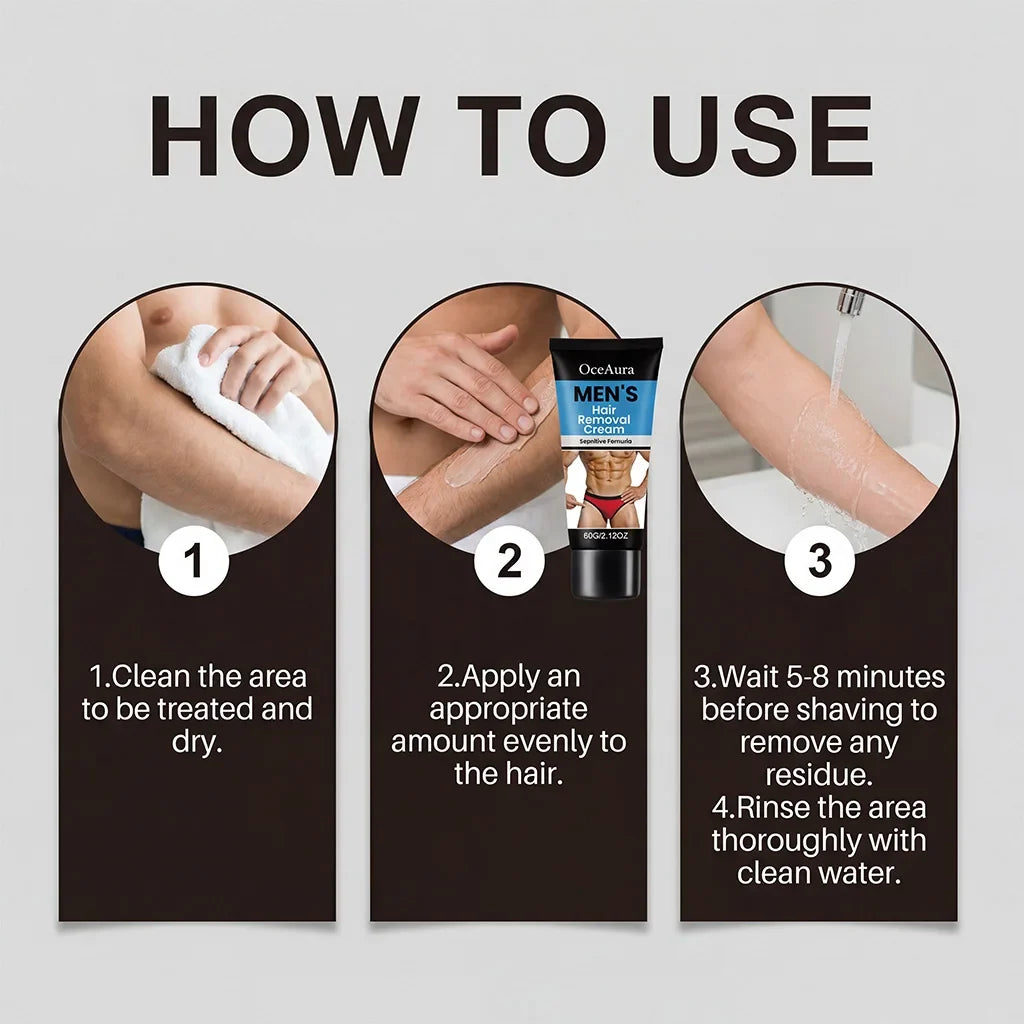 OceAura Men's Body Hair Removal Cream – Smooth & Moisturized