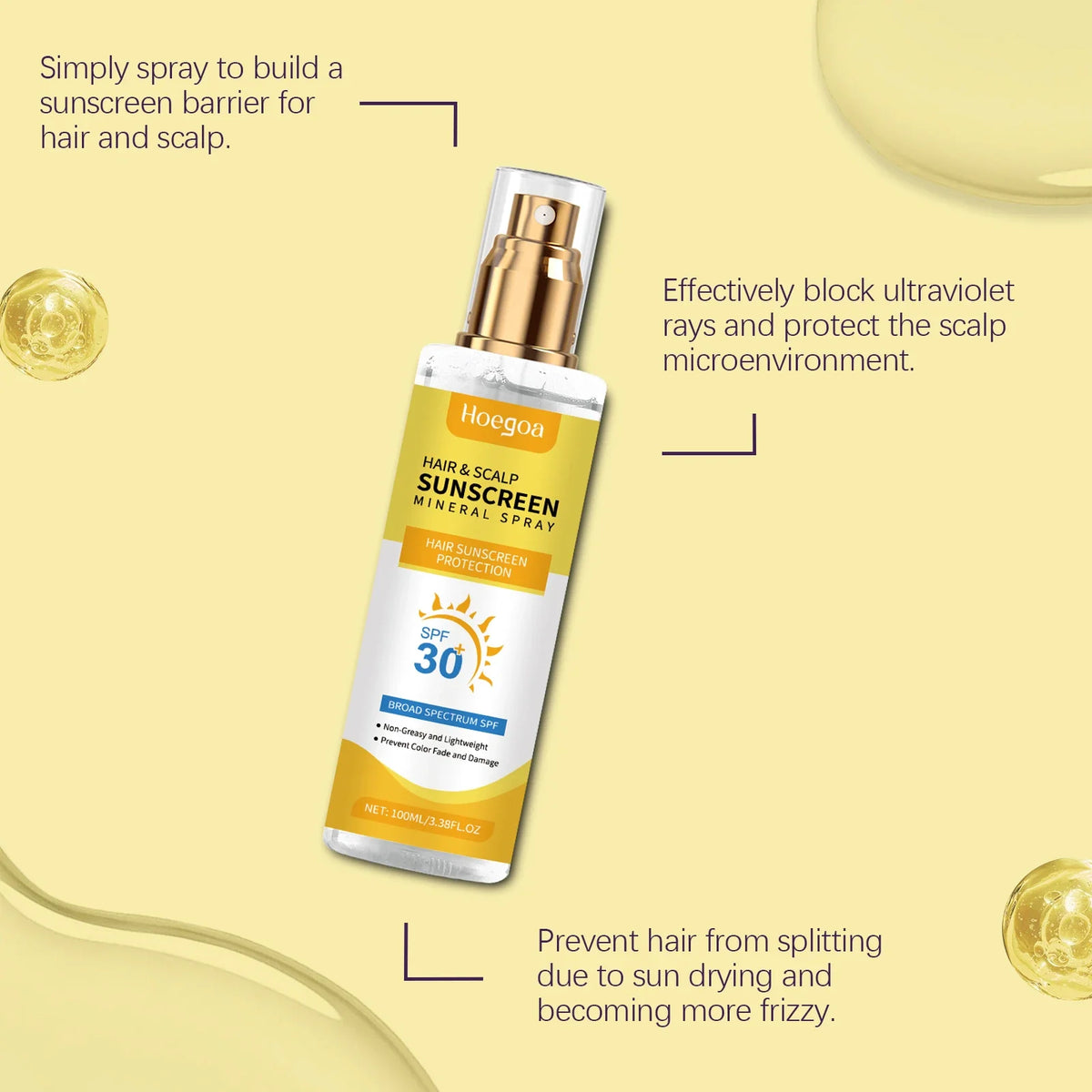 HOEGOA Hair & Scalp UV Protection Spray | Color-Safe 100ml