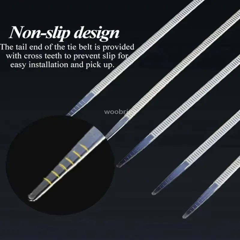 Self-Locking Nylon Cable Zip Ties Set | 100–1000 Pcs