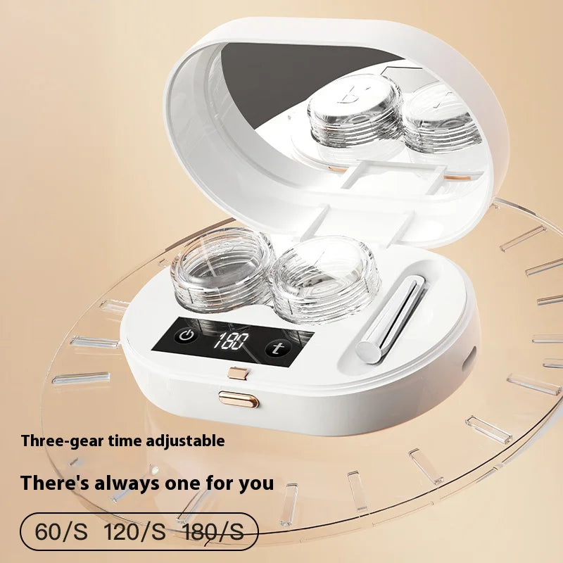 Portable Auto Fold Ultrasonic Lens Cleaner Daily Care Sanitation