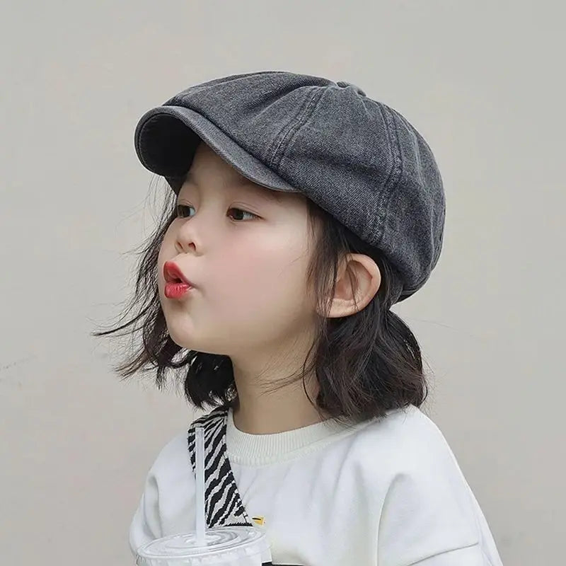Kids Newsboy Cap | Soft Cotton Baby Toddler Hat Spring Autumn