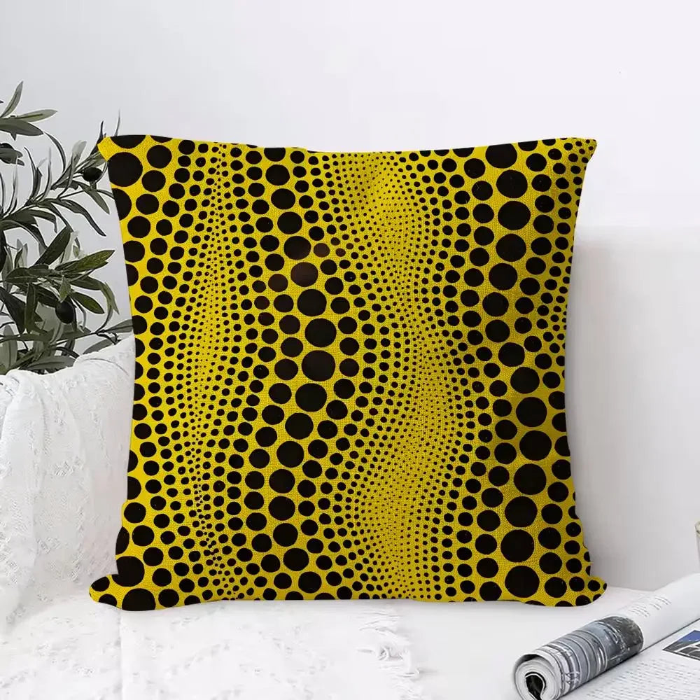 Yayoi Kusama Abstract Pumpkin Linen Cushion Cover | Art Décor