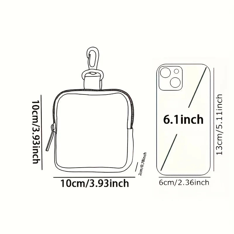 Camp Print Coin Purse Faux Leather Waterproof Imitation Zipper