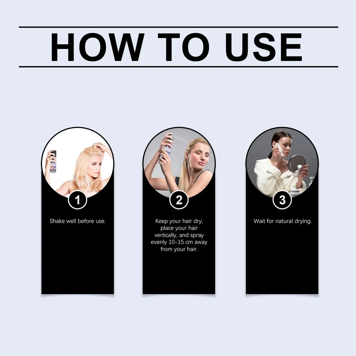 HOEGOA Black Hair Dye Spray – Instant Color & Frizz Control 85ml