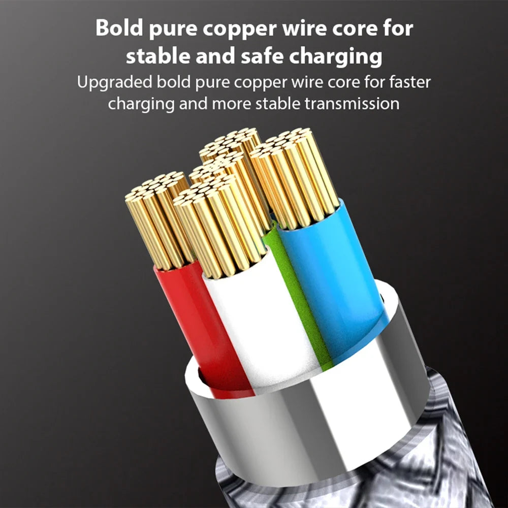 6A USB-C Right-Angle Fast Charging Cable 1M–8M | PS5 & Phone
