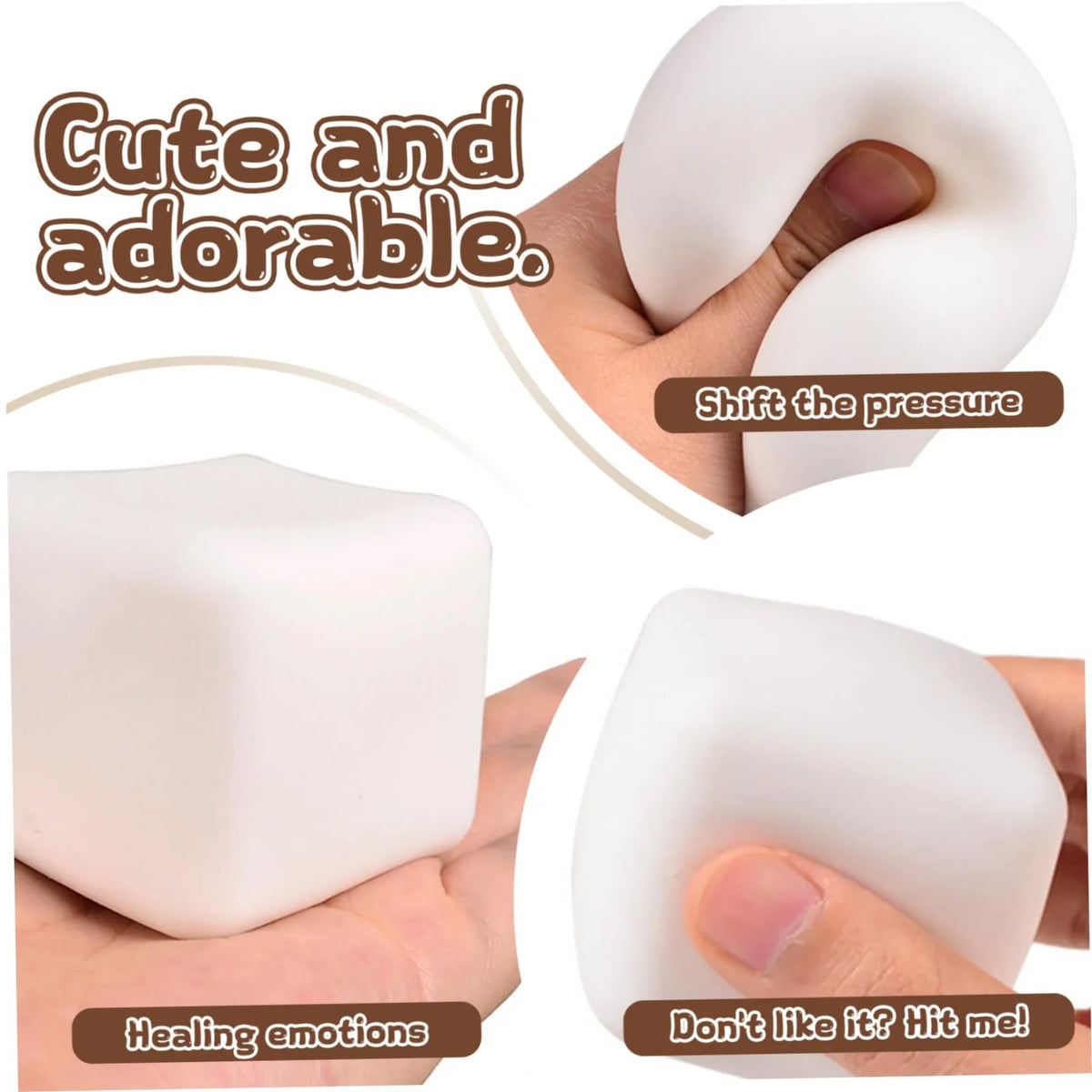 Squishy Tofu Stress Ball – Sensory Fidget Toy for Anxiety Relief
