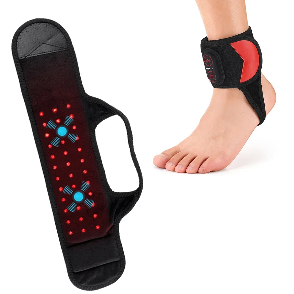 Red Light Therapy Ankle Wrap – Heat, Vibration & 36 LEDs 660/850nm