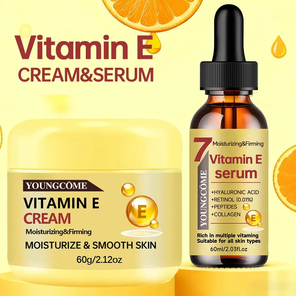 YOUNGCOME Vitamin E Cream & Serum Set – Hydrating Face Care