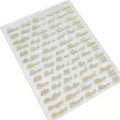 3D English Word Nail Art Stickers – Metallic Gold & Silver Decals