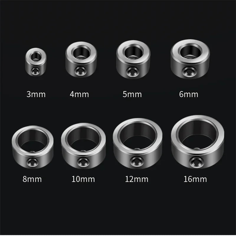 8-Piece Drill Bit Depth Stop Collar Set 3–16mm | Woodworking