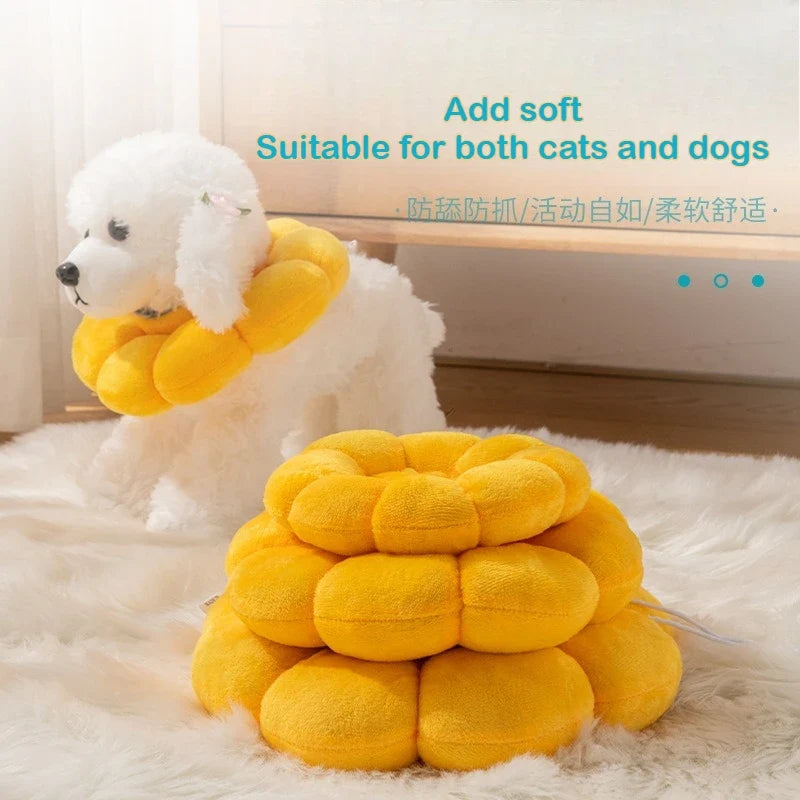 Sunflower Cat Eliza White Cotton Collar Pet Sterilization Shame