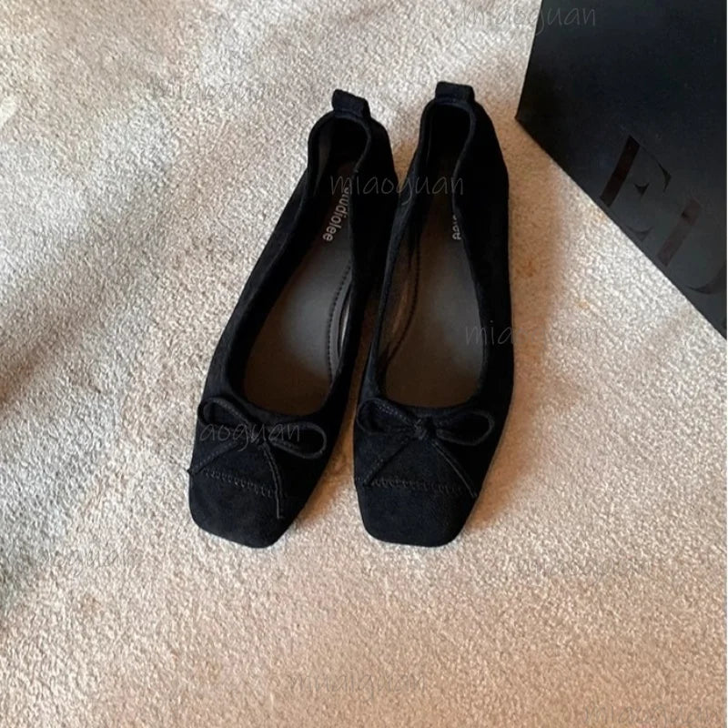 Japanese Bow Ballet Flats – Women's Retro Mary Jane Loafers