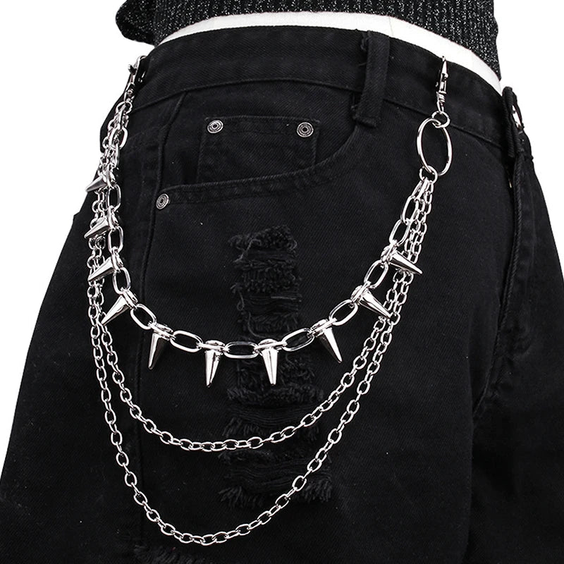 Hip-Hop Punk Metal Rivet Pants Chain – Unisex Waist Chain