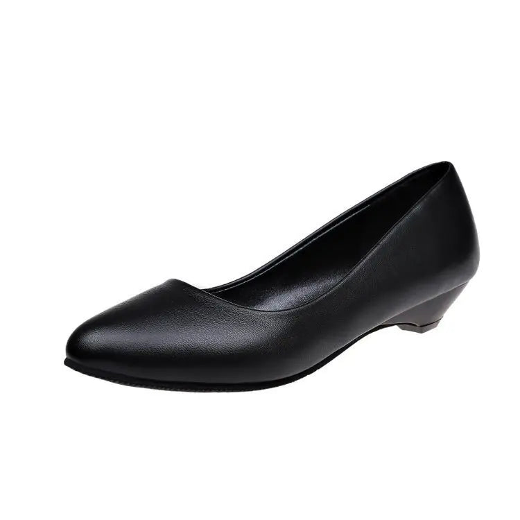Women's Mary Jane Pumps – Thick Square Heel Slip-On Work Shoes