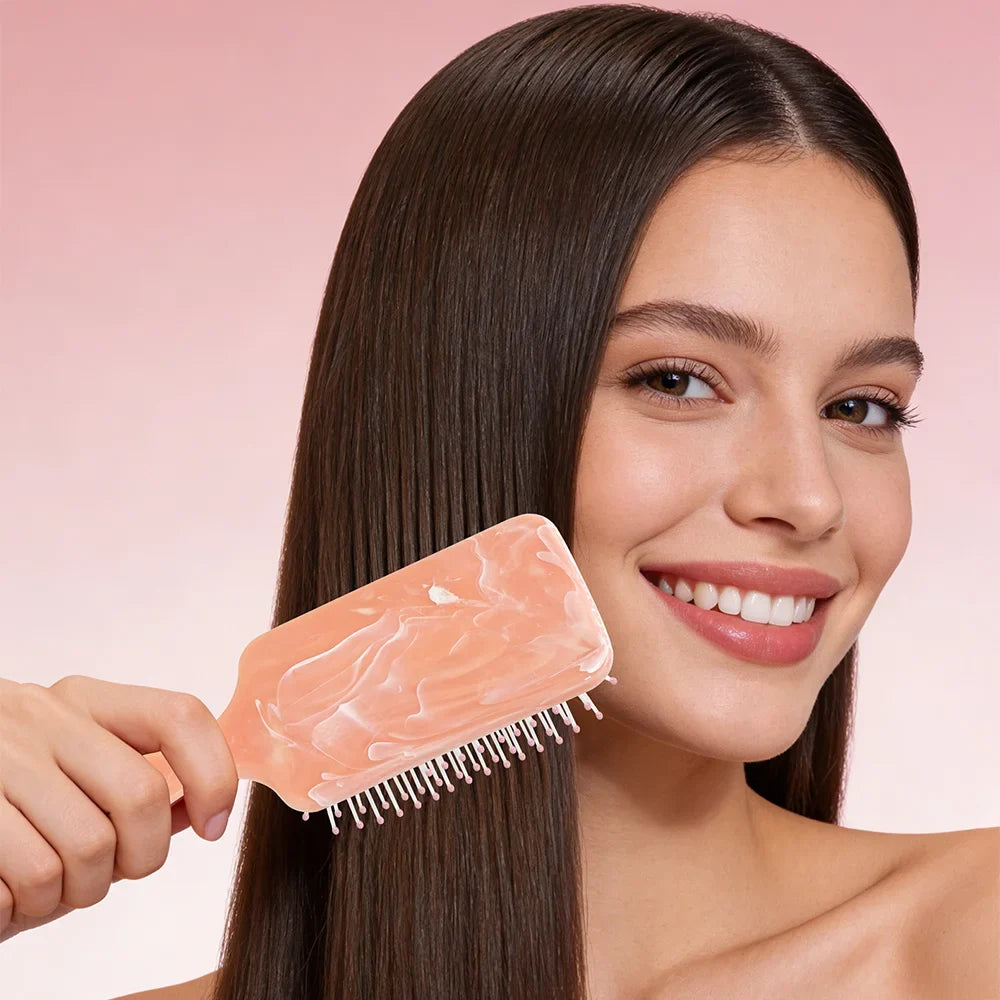 Marble Air Cushion Hairbrush – Anti-Static Detangling Comb