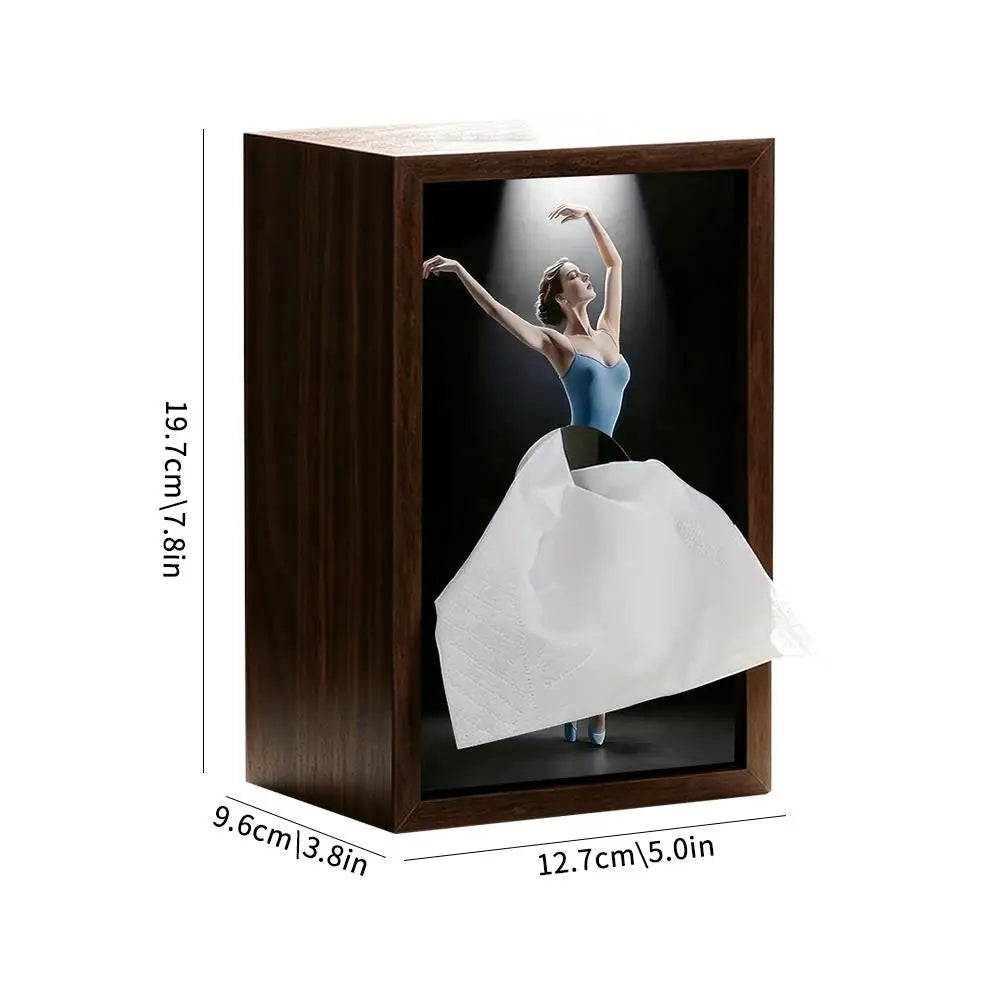 Ballerina Wooden Tissue Box Cover | Ballet Dancer Napkin Holder