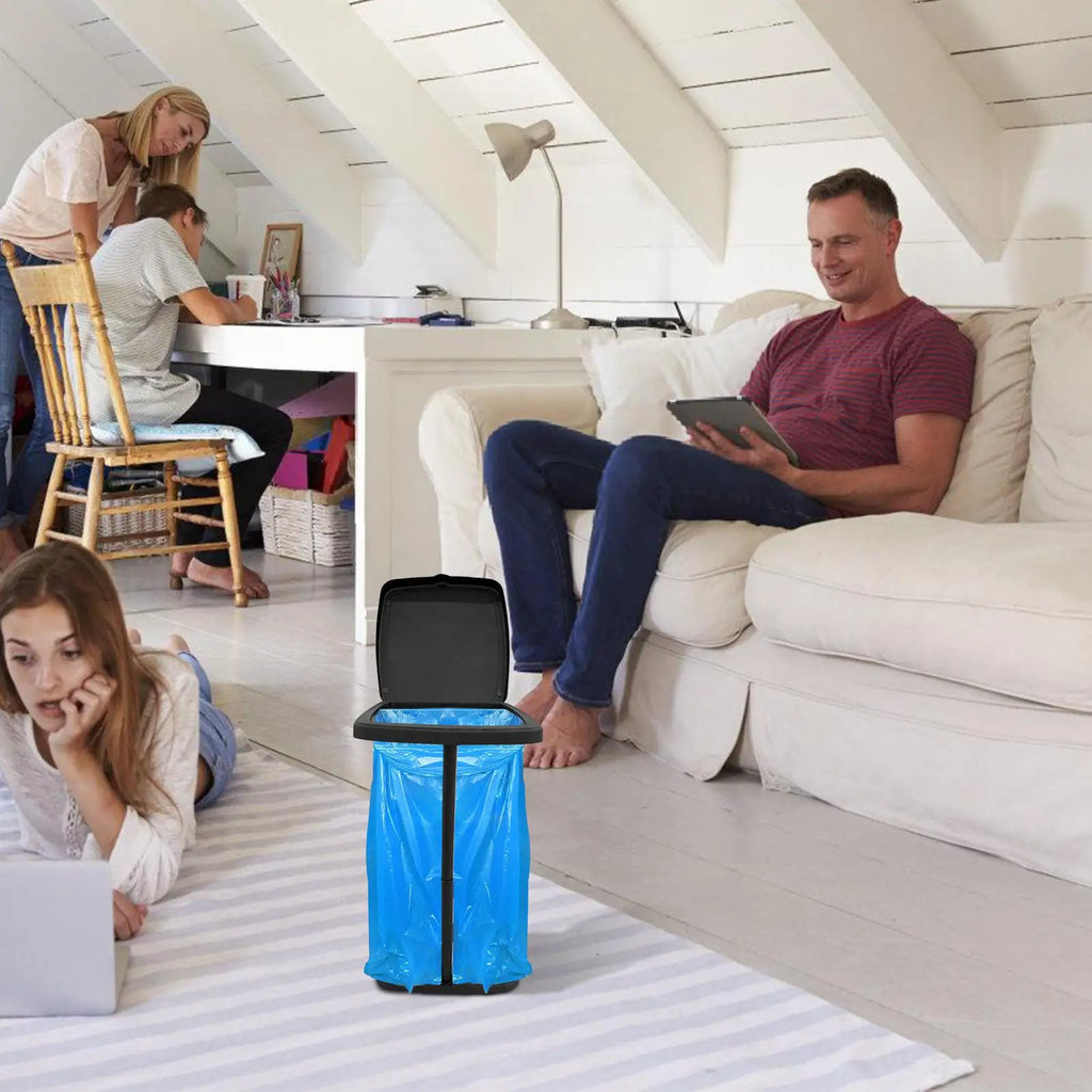 Telescopic Trash Bag Holder Stand with Lid | Indoor & Outdoor