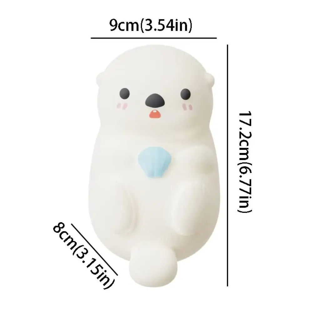 Cute Otter Night Light – USB Rechargeable Touch & Timer Lamp