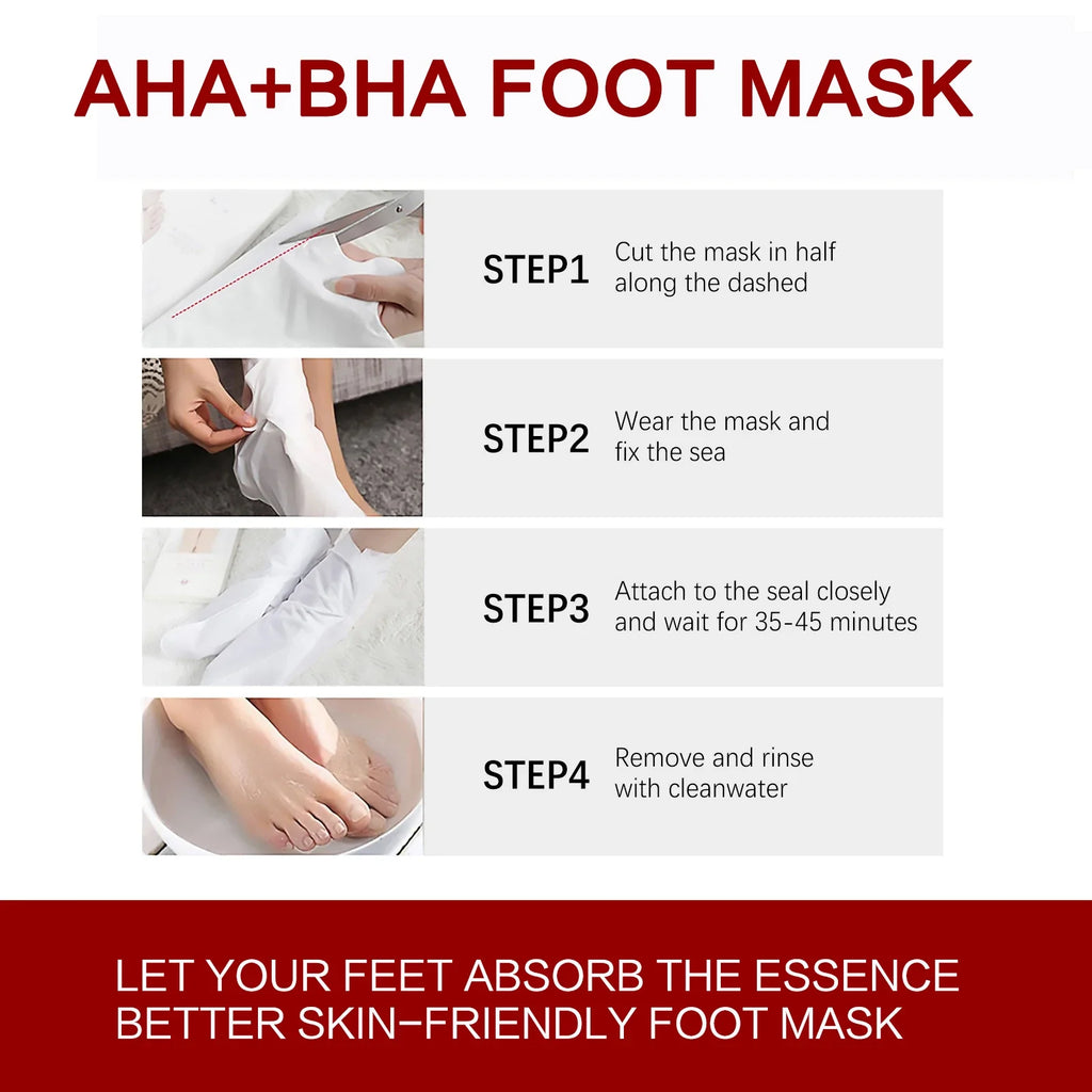 AHA Exfoliating Foot Peel Mask – Smooth Soft Feet (5–10 Pairs)