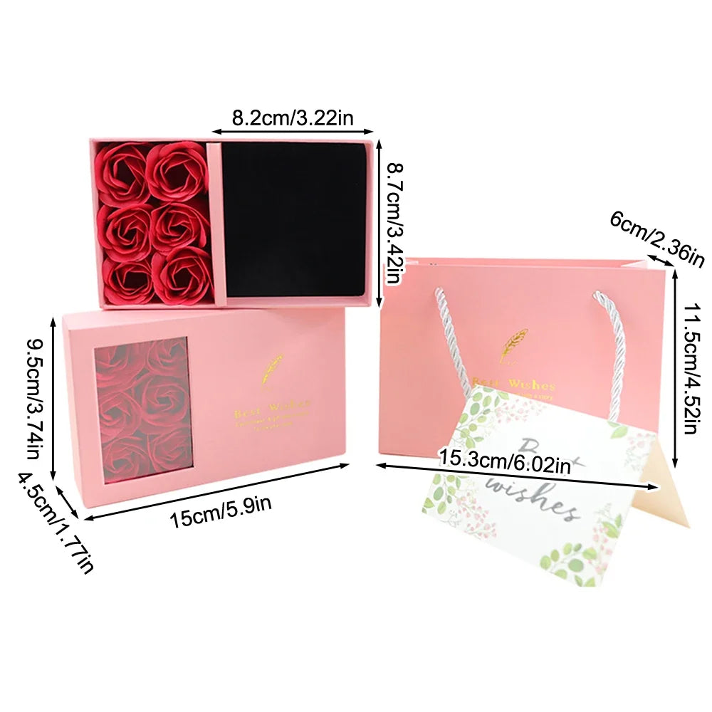 Jewelry Box Immortal Flower Roses Window Valentine's Day Mother's