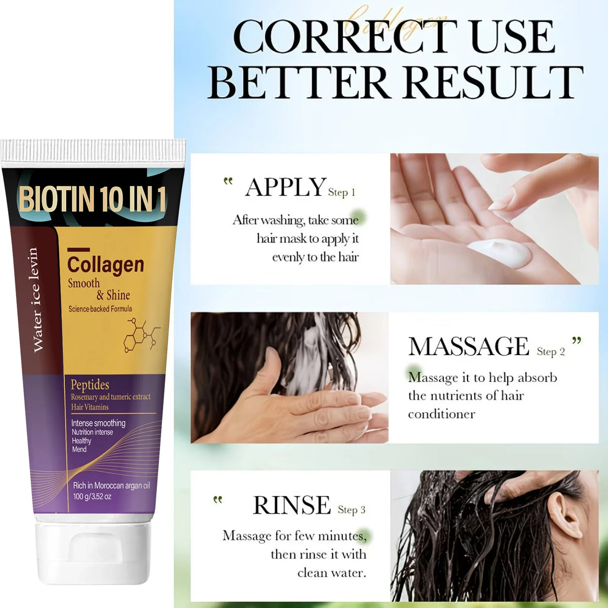 10-in-1 Biotin Hair Mask – Keratin & Collagen All Hair Types
