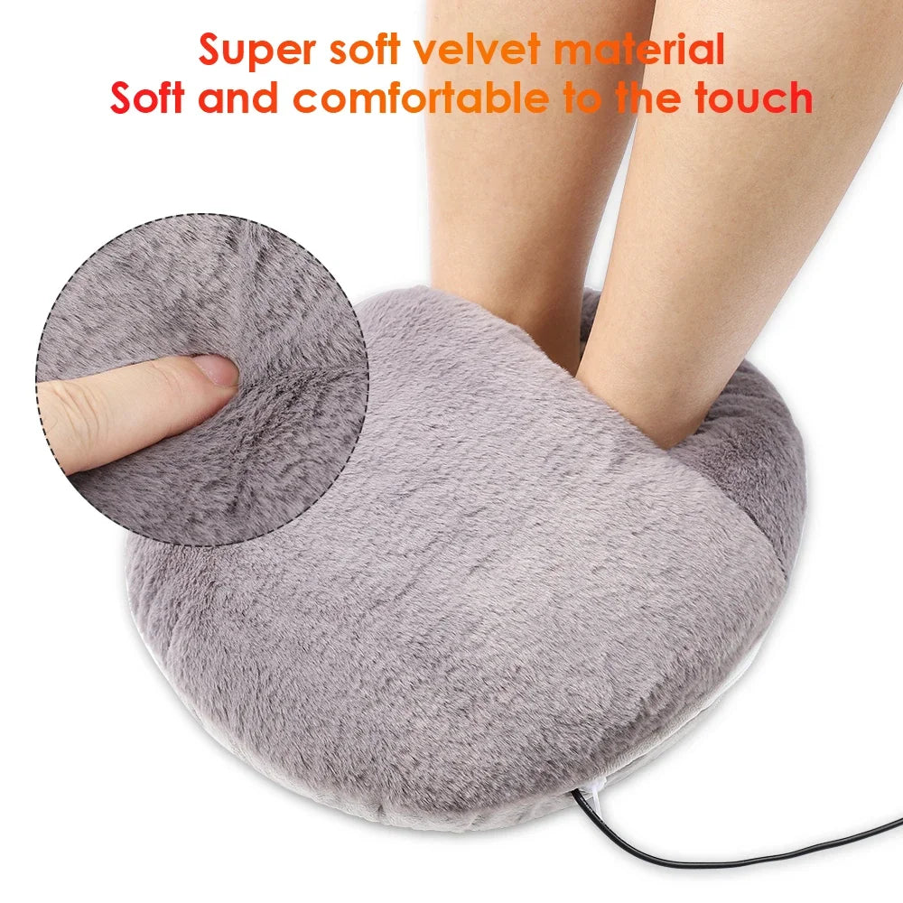 USB Electric Foot Warmer Pad – Plush Heated Desk Mat