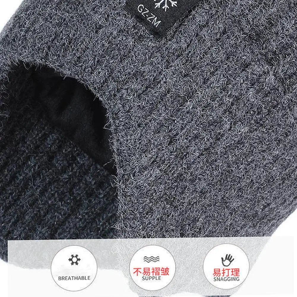 Winter Keep Warm Knitted Fabric Hat Adult Unisex Skullies Beanies