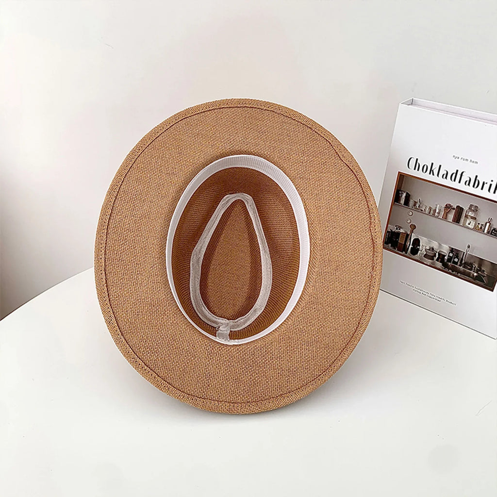 Unisex Wide Brim Paper Straw Panama Hat | Beach Sun Hat