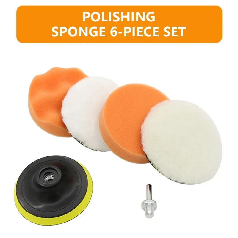 6-Piece Car Polishing Foam Pad Kit | 3/4/5 Inch Buffer Pads