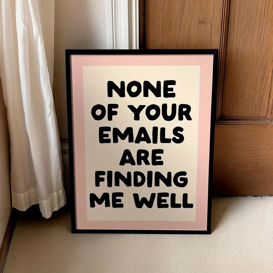 "All Your Emails Can't Find Me" Funny Quote Canvas Wall Art