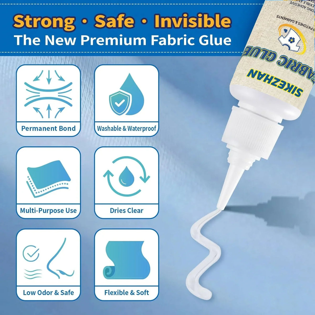 Strong Fabric Glue Kit – Washable, Waterproof No-Sew Adhesive