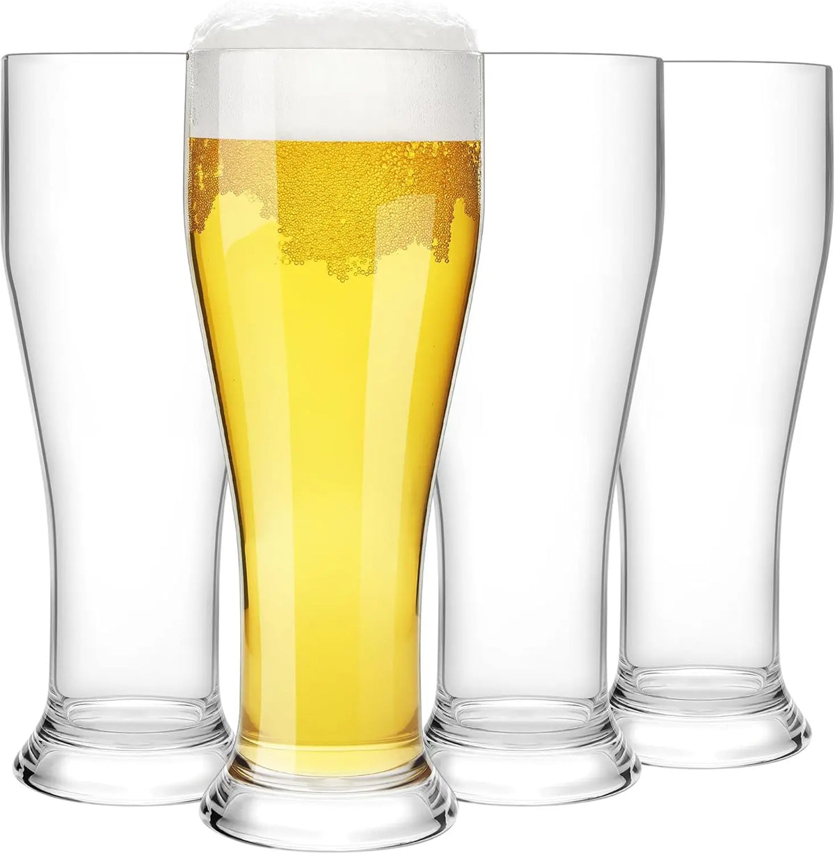 1 2 4 BPA Plastic Beer Pilson Glass Pint Glasses Tall Cups Drinking