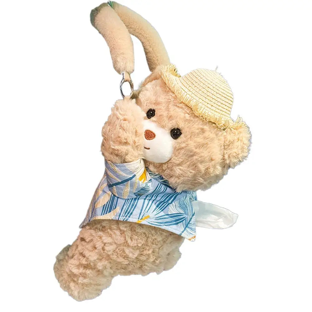 Cute Bear Plush Car Tissue Box Holder – Car & Home Decor