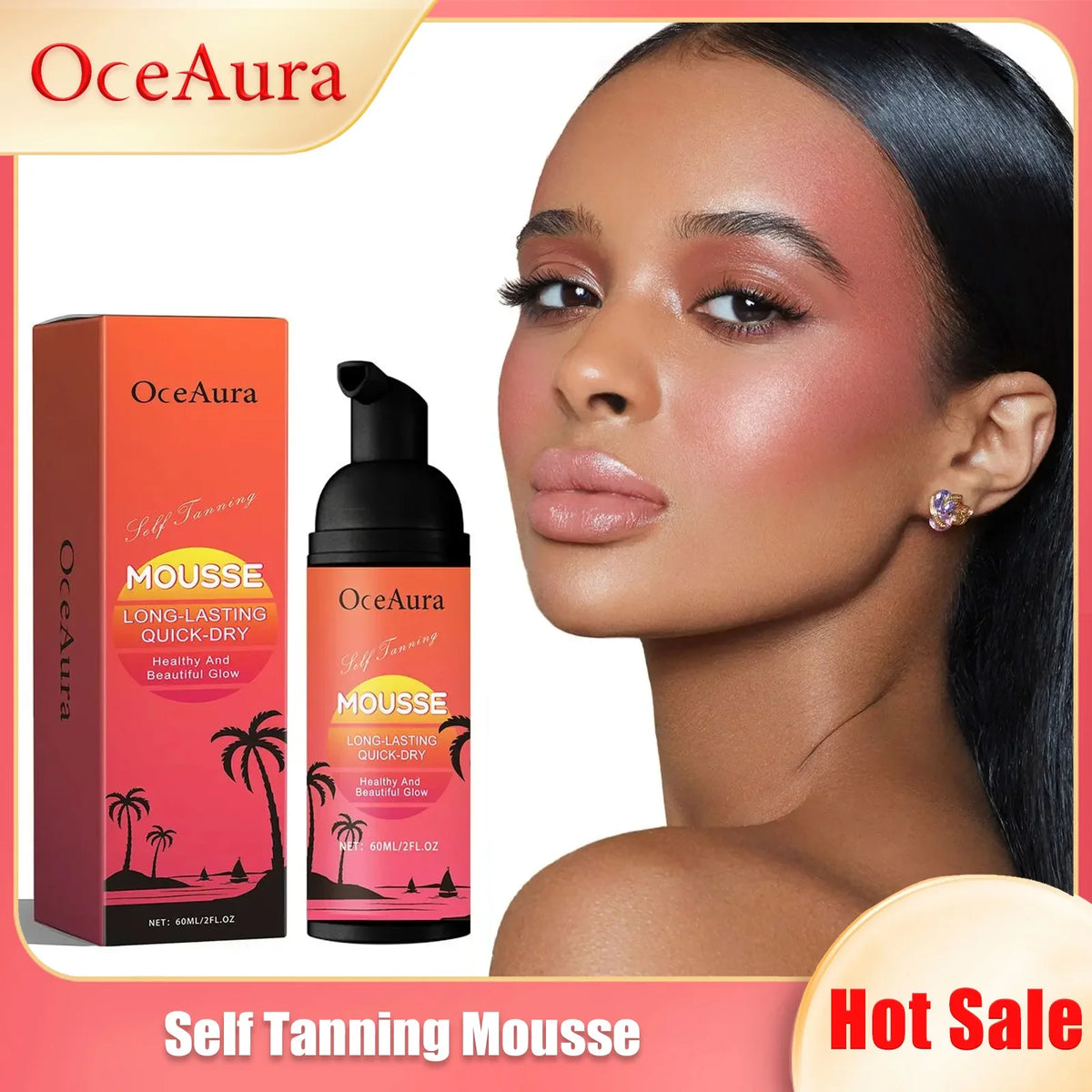 OceAura Self Tanning Mousse | Sunless Bronzer Spray 60ml