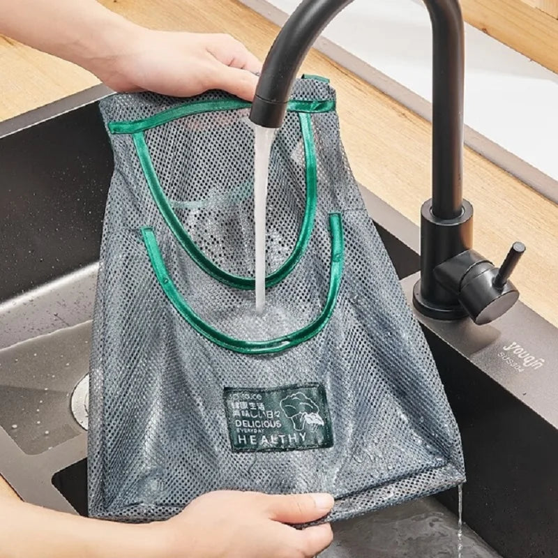 Reusable Storage Bags Kitchen Hanging Mesh Bag Home Fruit Vegetable