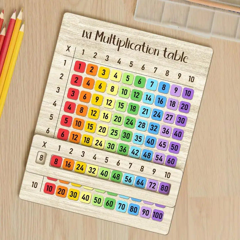 Colorful Wooden Multiplication Table Board | Math Learning Aid