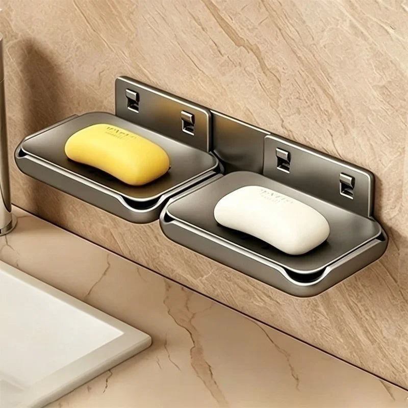 No-Drill Bathroom Corner Soap Holder – Metal Wall Mount Rack