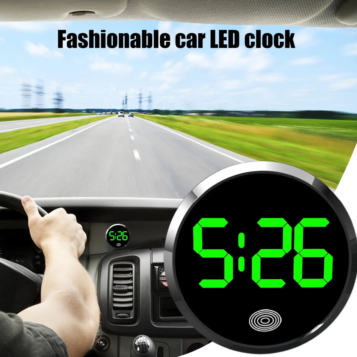 Car Clock Mini Digital Touch-control Light Watch LED Display Vehicle