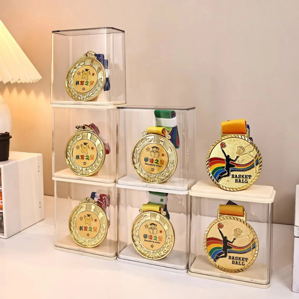 Transparent Stackable Acrylic Medal Display Storage Box Certificate