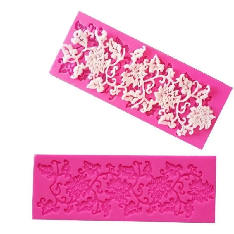 Bloemen Wijnstok Silicone Cake Mold Lace Flower Leaf Design Sugar